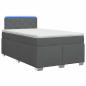 Preview: Boxspringbett mit Matratze und LED Dunkelgrau 120 x 200 cm