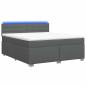 Preview: Boxspringbett mit Matratze und LED Dunkelgrau 140 x 190 cm