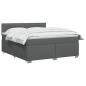 Preview: Boxspringbett mit Matratze und LED Dunkelgrau 140 x 190 cm