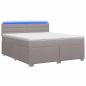 Preview: Boxspringbett mit Matratze und LED Taupe 140 x 190 cm Stoff