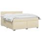 Preview: Boxspringbett mit Matratze und LED Creme 140 x 190 cm Stoff