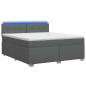 Preview: Boxspringbett mit Matratze und LED Dunkelgrau 140 x 190 cm