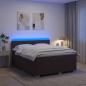 Preview: ARDEBO.de - Boxspringbett mit Matratze und LED Dunkelbraun 140 x 190 cm