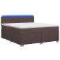 Preview: Boxspringbett mit Matratze und LED Dunkelbraun 140 x 190 cm