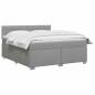 Preview: Boxspringbett mit Matratze und LED Hellgrau 140 x 200 cm Stoff