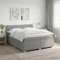 Preview: Boxspringbett mit Matratze und LED Hellgrau 140 x 200 cm Stoff