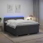 Preview: Boxspringbett mit Matratze und LED Dunkelgrau 140 x 200 cm