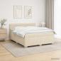 Preview: ARDEBO.de - Boxspringbett mit Matratze und LED Creme 140 x 200 cm Stoff