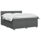 Preview: Boxspringbett mit Matratze und LED Dunkelgrau 140 x 200 cm
