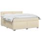 Preview: Boxspringbett mit Matratze und LED Creme 140 x 200 cm Stoff
