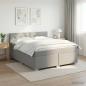 Preview: Boxspringbett mit Matratze und LED Hellgrau 160 x 200 cm Stoff