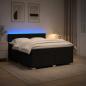 Preview: ARDEBO.de - Boxspringbett mit Matratze und LED Schwarz 160 x 200 cm Stoff