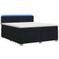 Preview: Boxspringbett mit Matratze und LED Schwarz 160 x 200 cm Stoff