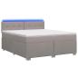 Preview: Boxspringbett mit Matratze und LED Taupe 160 x 200 cm Stoff