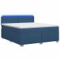 Preview: Boxspringbett mit Matratze und LED Blau 160 x 200 cm Stoff