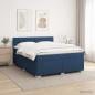 Preview: Boxspringbett mit Matratze und LED Blau 160 x 200 cm Stoff