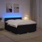 Preview: Boxspringbett mit Matratze und LED Schwarz 180 x 200 cm Stoff