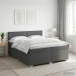 Preview: ARDEBO.de - Boxspringbett mit Matratze und LED Dunkelgrau 200 x 200 cm