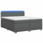 Preview: Boxspringbett mit Matratze und LED Dunkelgrau 200 x 200 cm