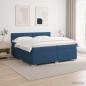 Preview: ARDEBO.de - Boxspringbett mit Matratze und LED Blau 200 x 200 cm Stoff