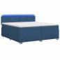 Preview: Boxspringbett mit Matratze und LED Blau 200 x 200 cm Stoff
