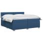 Preview: Boxspringbett mit Matratze und LED Blau 200 x 200 cm Stoff