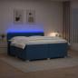Preview: Boxspringbett mit Matratze und LED Blau 200 x 200 cm Stoff