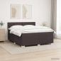 Preview: ARDEBO.de - Boxspringbett mit Matratze und LED Dunkelbraun 200 x 200 cm