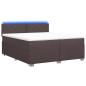 Preview: Boxspringbett mit Matratze und LED Dunkelbraun 200 x 200 cm