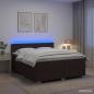 Preview: Boxspringbett mit Matratze und LED Dunkelbraun 200 x 200 cm