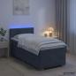 Preview: ARDEBO.de - Boxspringbett mit Matratze und LED Dunkelgrau 80 x 200 cm Samt