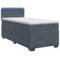 Preview: Boxspringbett mit Matratze und LED Dunkelgrau 80 x 200 cm Samt