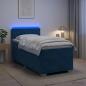 Preview: ARDEBO.de - Boxspringbett mit Matratze und LED Blau 80 x 200 cm Samt
