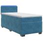 Preview: Boxspringbett mit Matratze und LED Blau 80 x 200 cm Samt