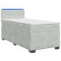 Preview: Boxspringbett mit Matratze und LED Hellgrau 80 x 200 cm Samt
