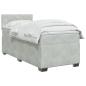 Preview: Boxspringbett mit Matratze und LED Hellgrau 80 x 200 cm Samt