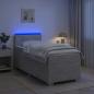 Preview: ARDEBO.de - Boxspringbett mit Matratze und LED Hellgrau 90 x 190 cm Samt