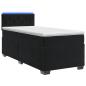 Preview: Boxspringbett mit Matratze und LED Schwarz 90 x 190 cm Samt