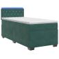 Preview: Boxspringbett mit Matratze und LED Dunkelgrün 90 x 200 cm Samt