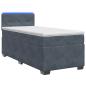 Preview: Boxspringbett mit Matratze und LED Dunkelgrau 90 x 200 cm Samt