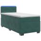 Preview: Boxspringbett mit Matratze und LED Dunkelgrün 90 x 200 cm Samt
