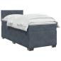 Preview: Boxspringbett mit Matratze und LED Dunkelgrau 90 x 200 cm Samt