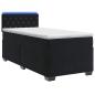 Preview: Boxspringbett mit Matratze und LED Schwarz 100 x 200 cm Samt