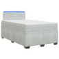 Preview: Boxspringbett mit Matratze und LED Hellgrau 120 x 190 cm Samt