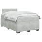 Preview: Boxspringbett mit Matratze und LED Hellgrau 120 x 190 cm Samt