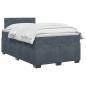 Preview: Boxspringbett mit Matratze und LED Dunkelgrau 120 x 190 cm Samt