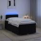 Preview: Boxspringbett mit Matratze und LED Schwarz 120 x 190 cm Samt