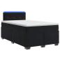 Preview: Boxspringbett mit Matratze und LED Schwarz 120 x 190 cm Samt