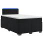 Preview: Boxspringbett mit Matratze und LED Schwarz 120 x 190 cm Samt