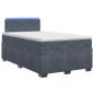 Preview: Boxspringbett mit Matratze und LED Dunkelgrau 120 x 200 cm Samt